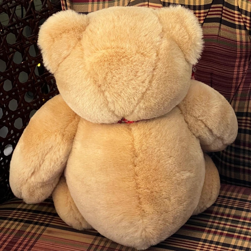 Vtg Eden Toys‎ Musical Teddy Bear 80s Plush Music Box Korea Red Bow Collectible - Picture 5 of 9